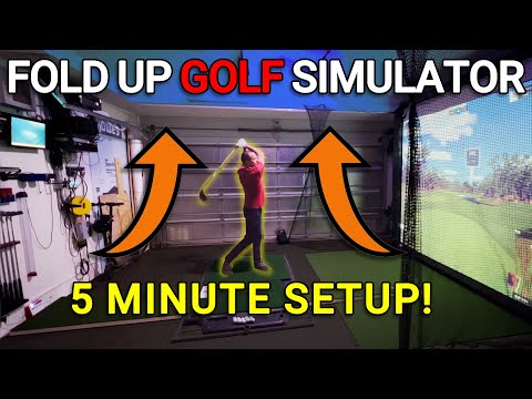 DIY Golf Simulator FOLDS into the Ceiling of my 2 Car Garage!