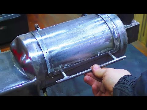 Man Builds DIY Grill from Fire Extinguisher
